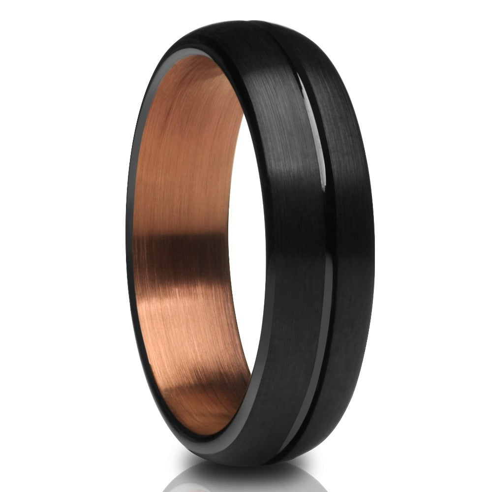 6mm Espresso Wedding Ring Black Tungsten Ring Tungsten Carbide Ring Engagement Ring