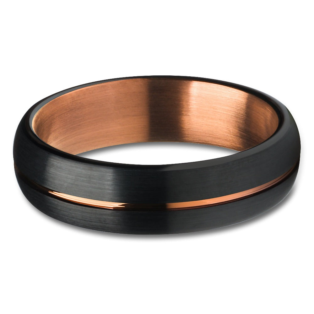6mm Black Tungsten Wedding Ring Espresso Wedding Ring Tungsten Carbide Ring Black