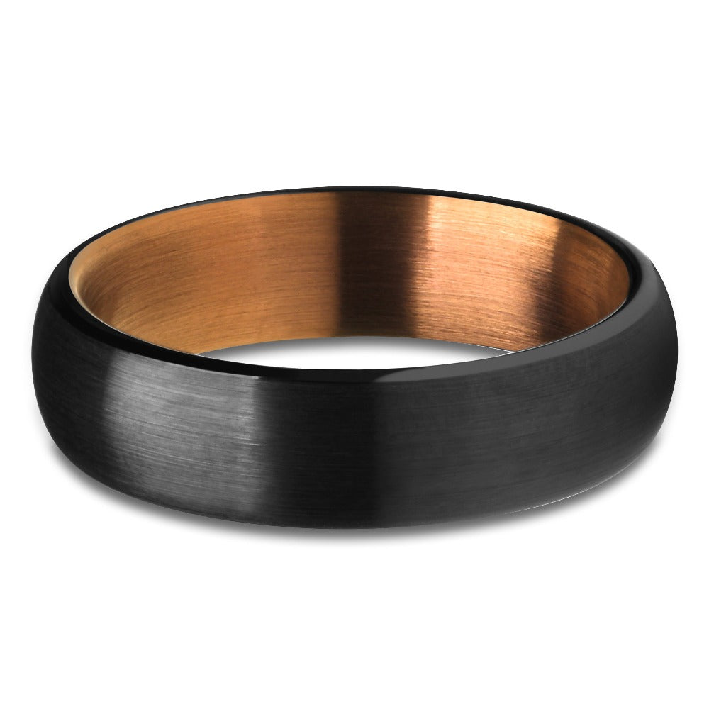 6mm Black Tungsten Wedding Ring Espresso Wedding Ring Anniversary Ring