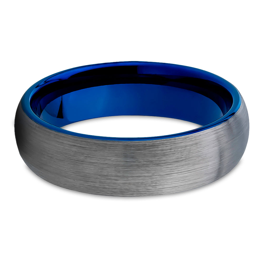 6mm Blue Tungsten Wedding Ring 8mm Wedding Ring,Tungsten Carbide Ring Unisex