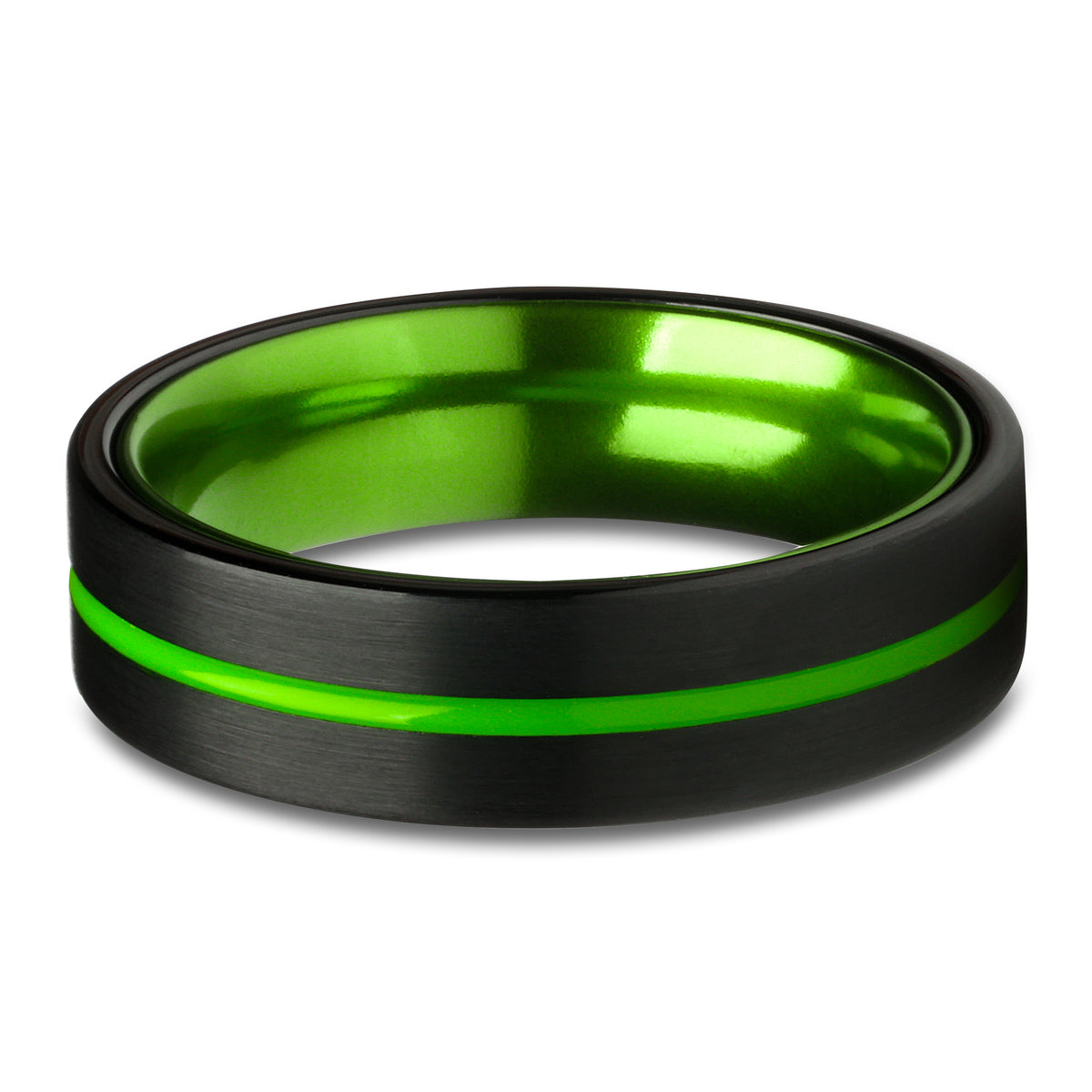 6mm Green Tungsten Ring Green Wedding Ring Engagement Ring Anniversary