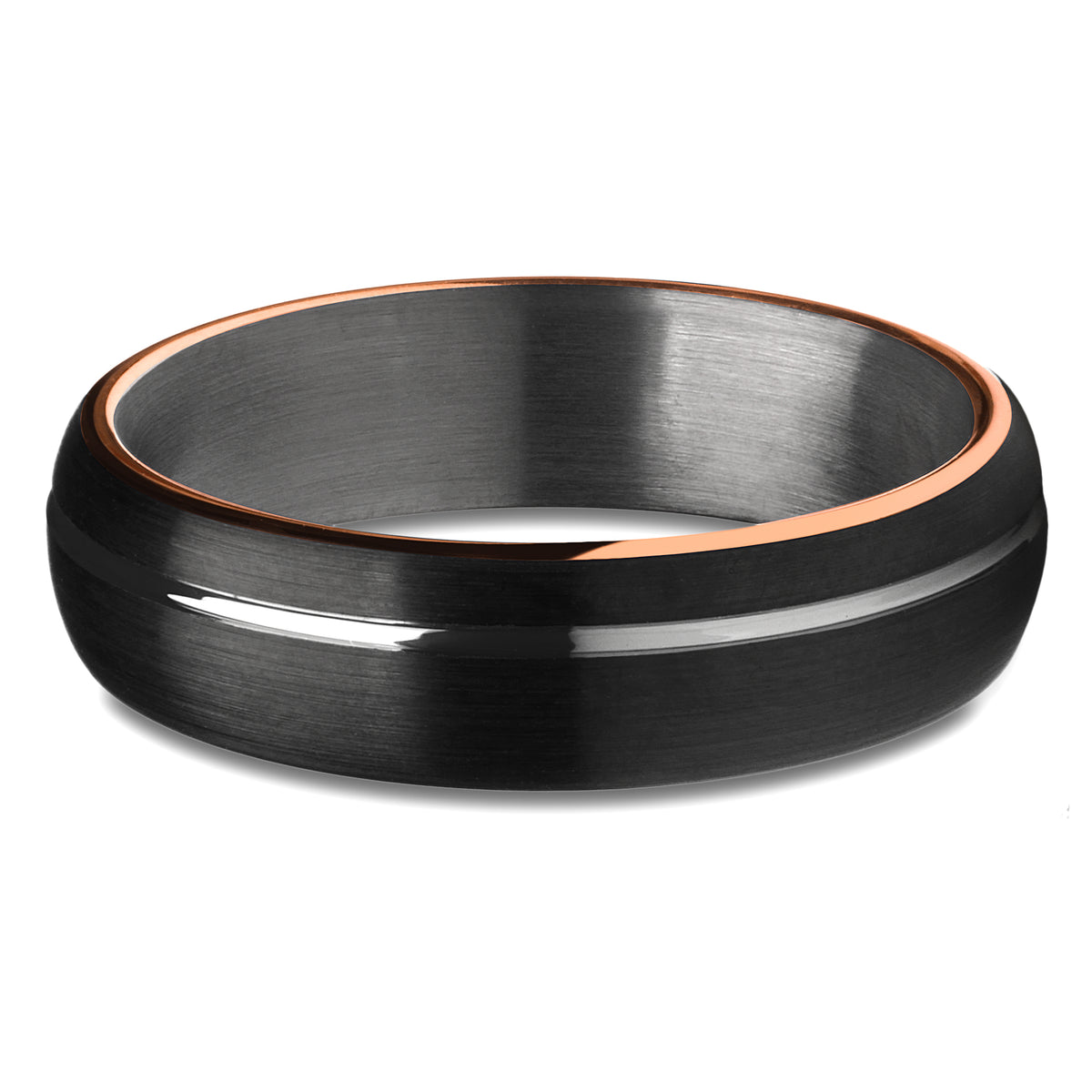 Gunmetal Tungsten Ring,Black Tungsten Ring,Rose Gold,6mm Wedding Ring,Tungsten Carbide Ring