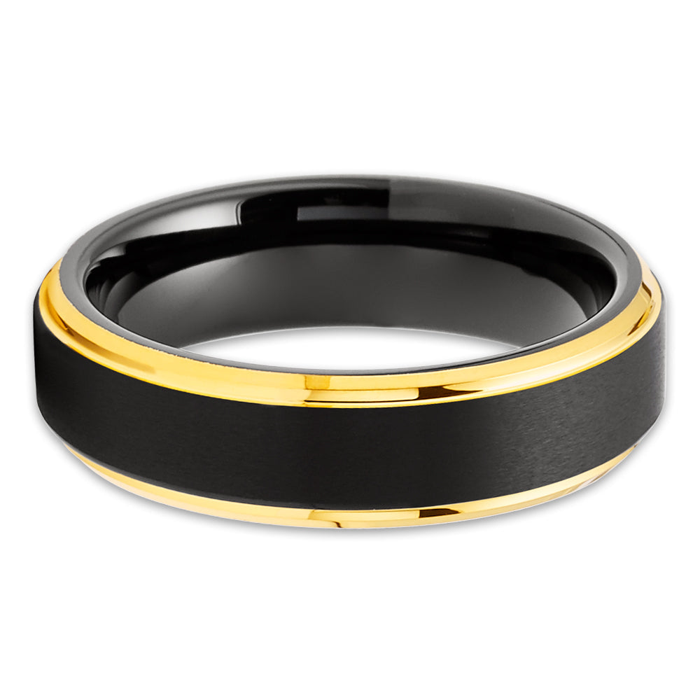Black Tungsten Ring 6mm Wedding Ring Engagement Ring Anniversary Ring