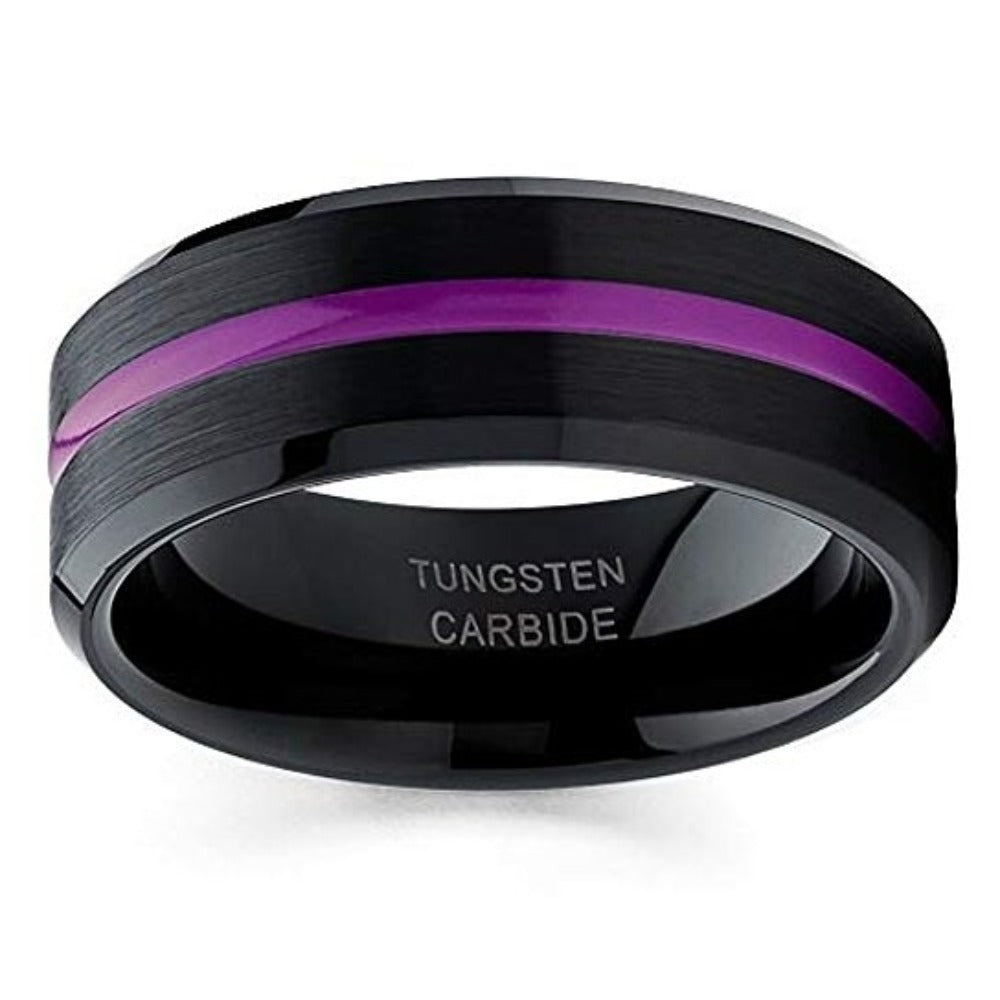 Purple Tungsten Wedding Ring Purple Wedding Ring Tungsten Ring Engagement
