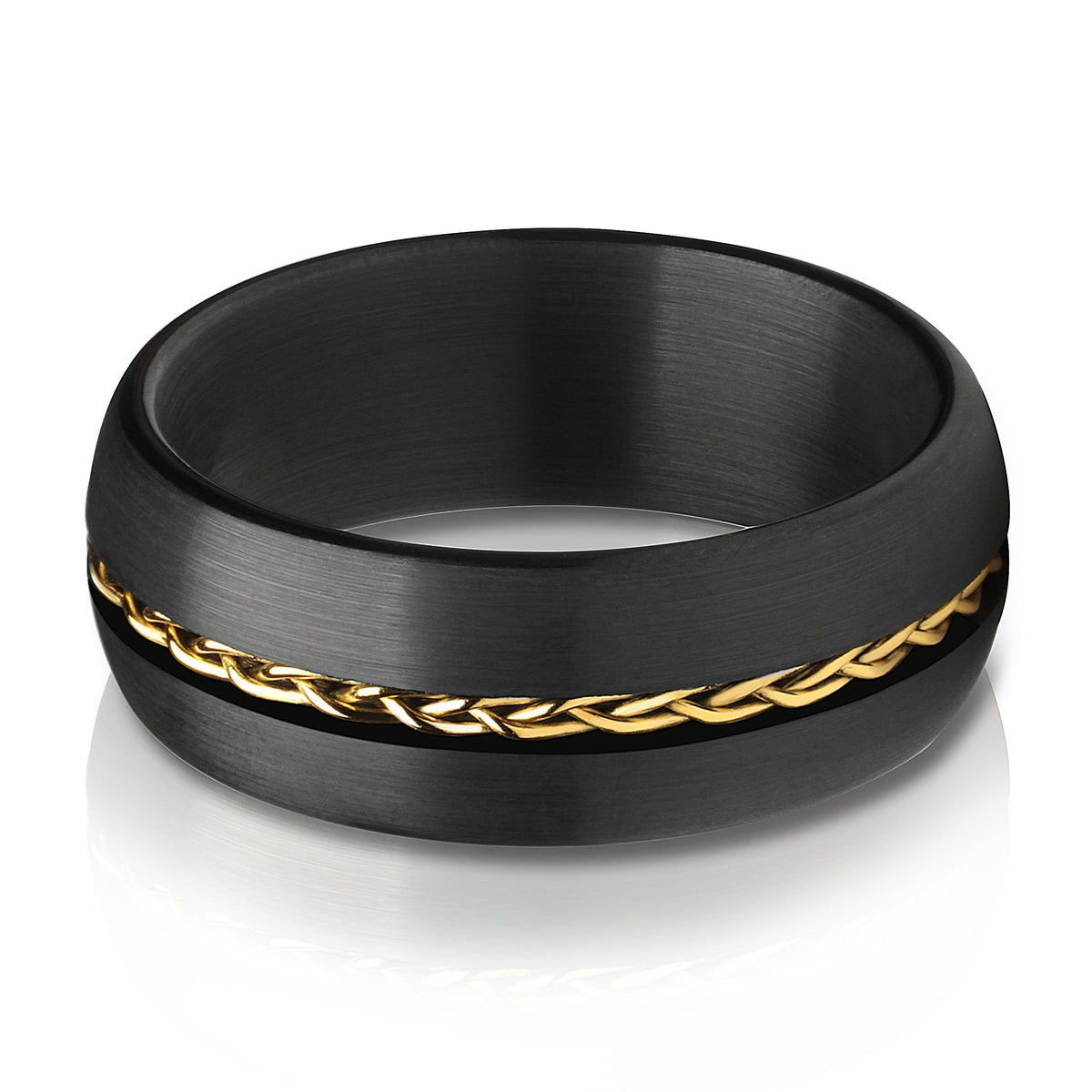 Black Tungsten Ring Braid Wedding Ring 8mm Wedding Ring Black Tungsten Ring