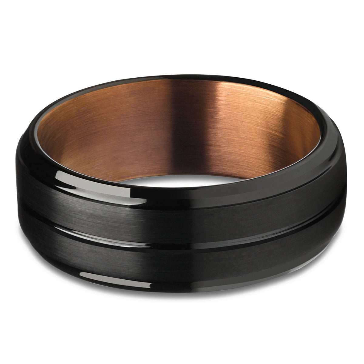 Black Wedding Ring Espresso Wedding Ring Black Tungsten Ring 8mm Wedding Ring