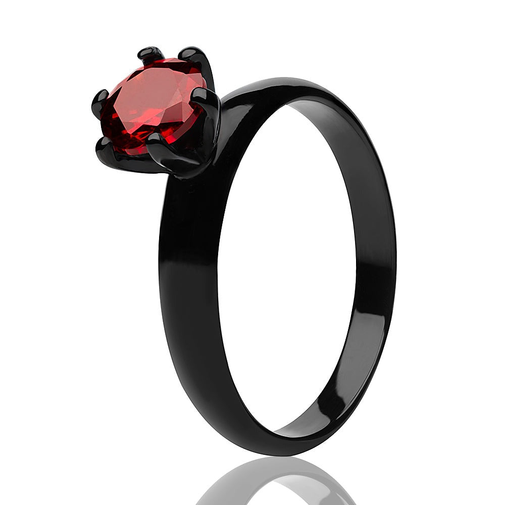 Solitaire Wedding Ring Titanium Wedding Ring CZ Ring