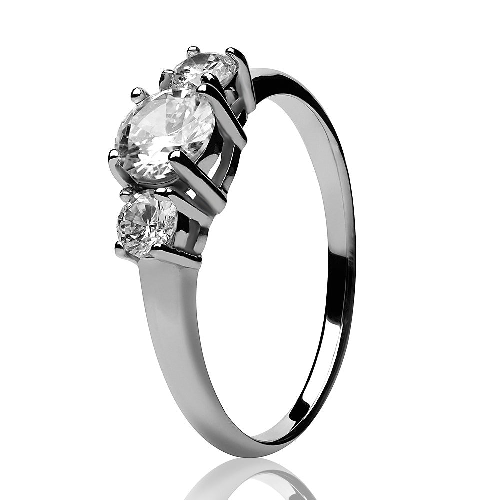 Solitaire Wedding Ring Titanium Wedding Ring Anniversary Ring CZ Wedding Ring