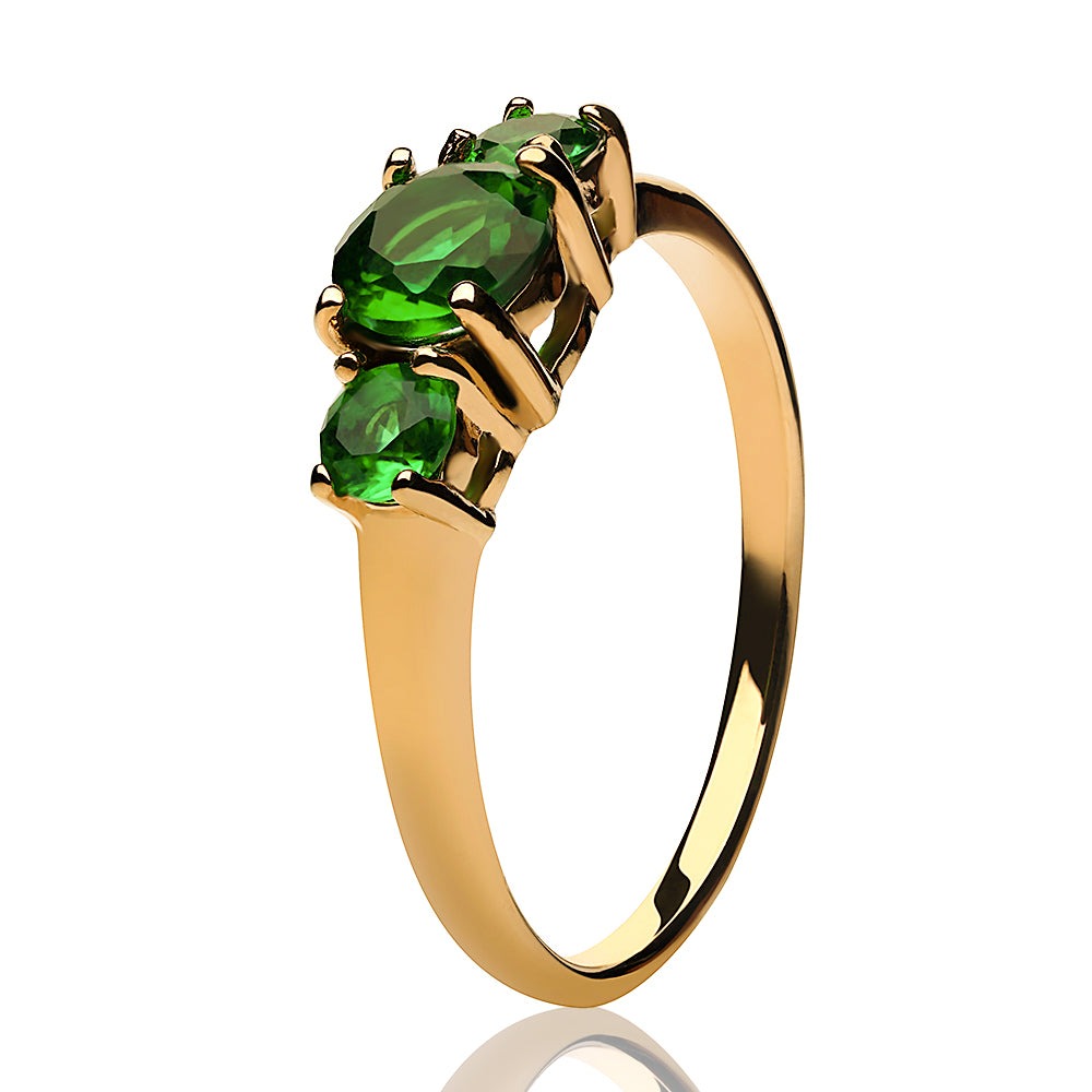 Rose Gold Solitaire Wedding Ring Emerald Wedding Ring Titanium Wedding Ring
