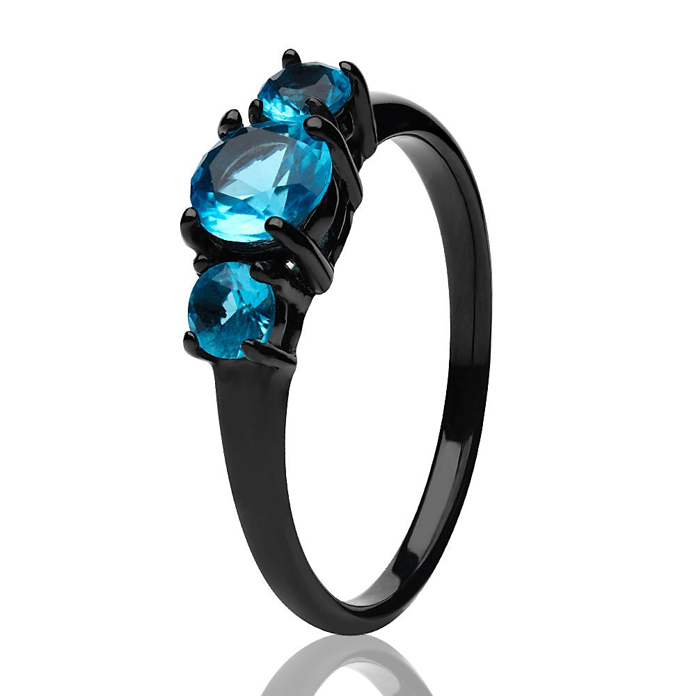 Solitaire Wedding Ring Titanium Ring Engagement Ring Black Solitaire Ring