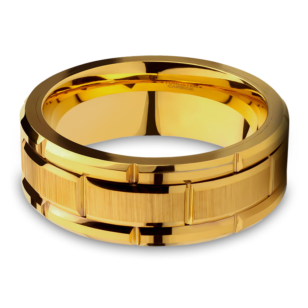 Yellow Gold Wedding Ring 8mm Wedding Band Anniversary Ring Engagement