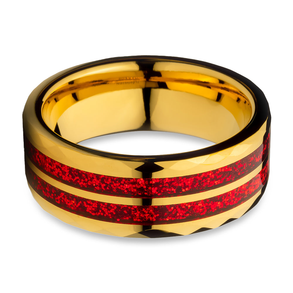 Yellow Gold Tungsten Ring 8mm Wedding Ring Anniversary Ring,Engagement