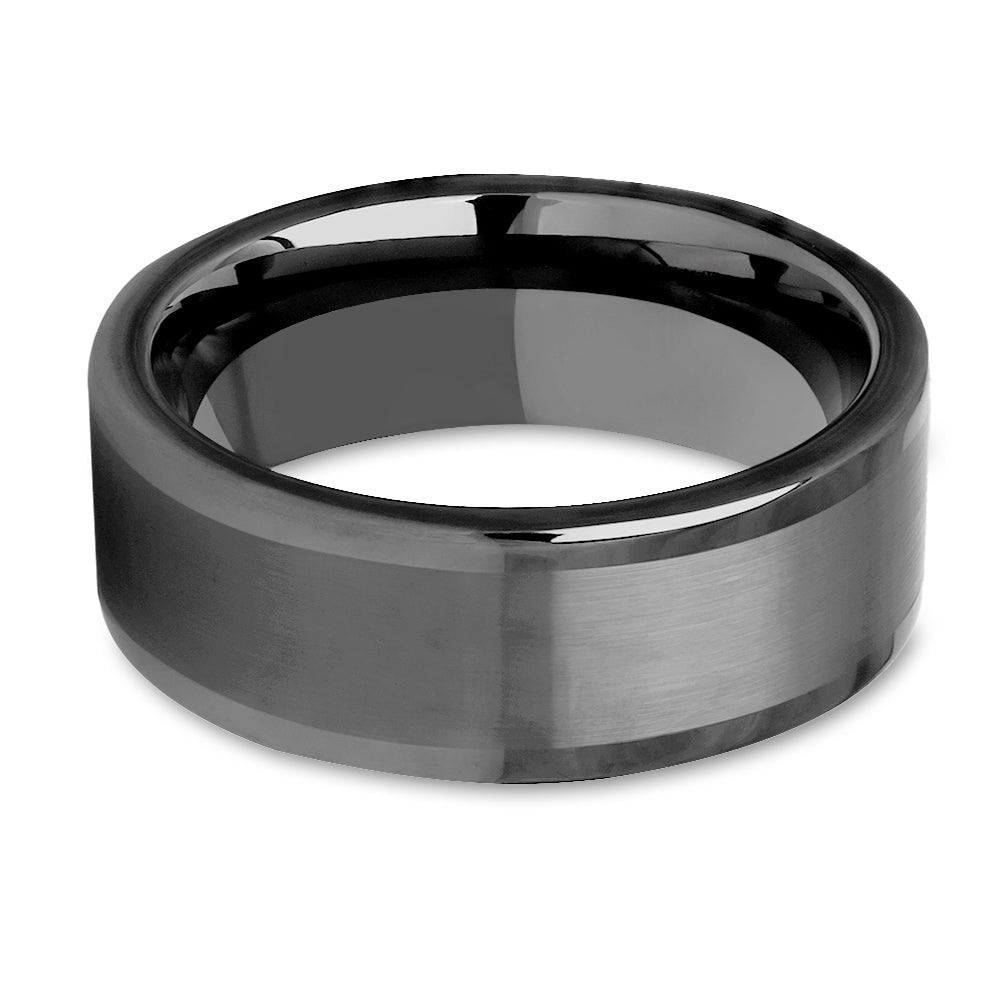 Gunmetal Wedding Ring,Tungsten Wedding Ring,8mm Wedding Band,Anniversary Ring,Engagement Ring,Unique Tungsten Ring,Brush