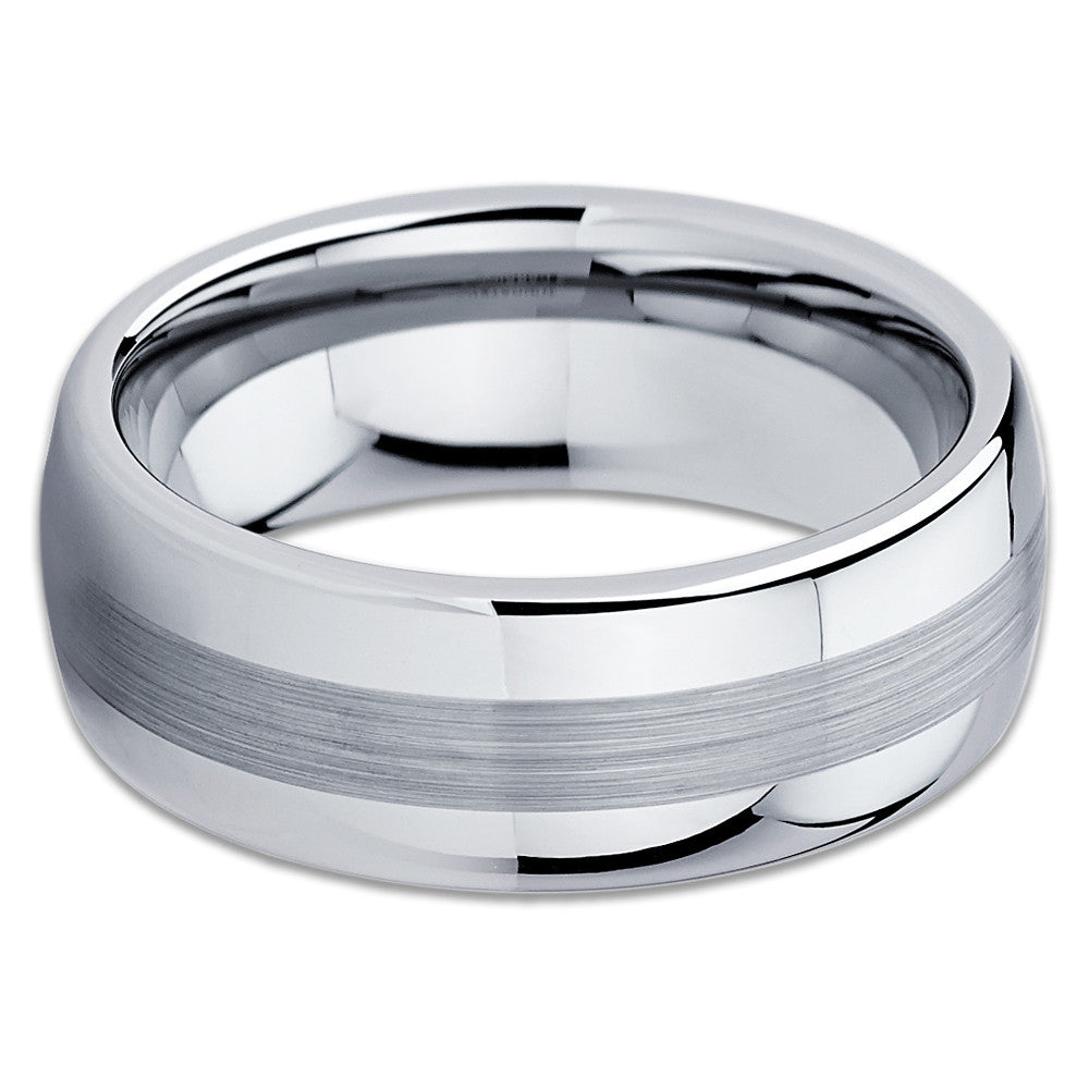 8mm Wedding Ring Silver Tungsten Ring Tungsten Carbide Rin Engagement Ring