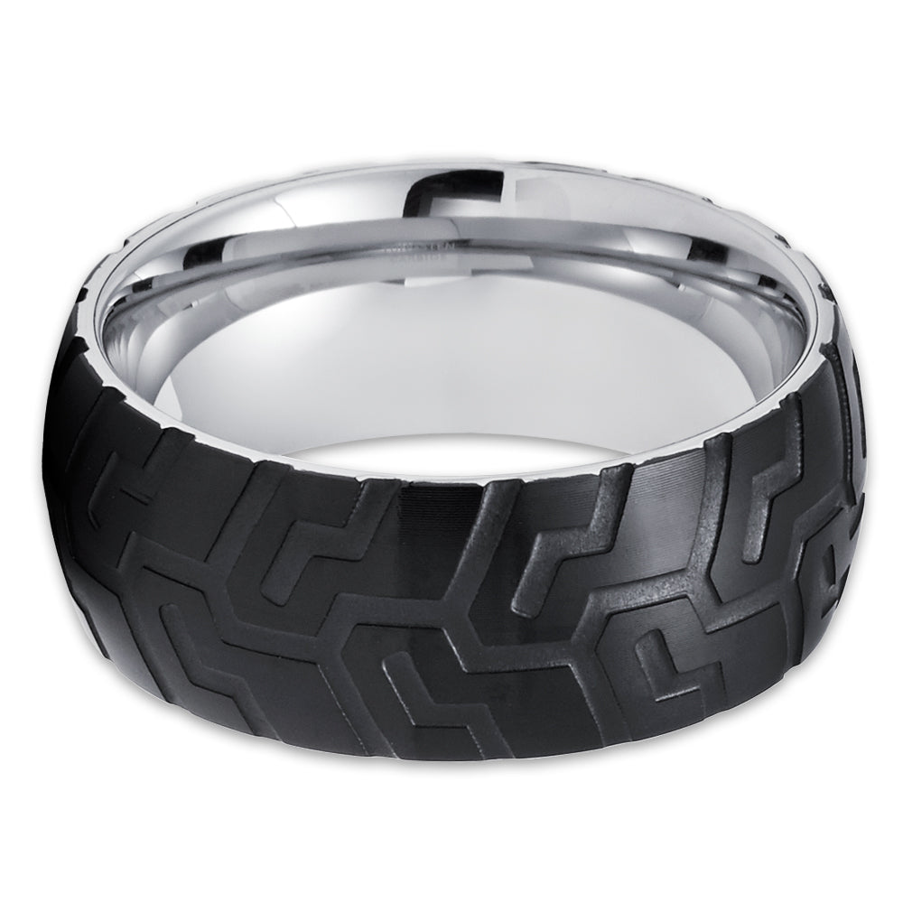Tire Ring Tungsten Wedding Ring Engagement Ring Silver Tunsten Ring