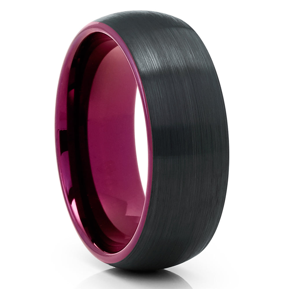 Purple Wedding Ring Tungsten Wedding Ring Engagement Ring 8mm