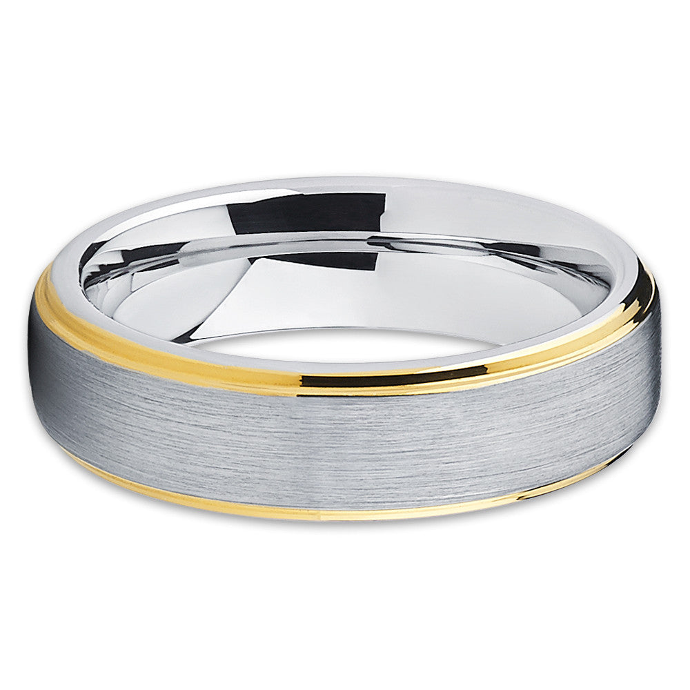 6mm Tungsten Wedding Ring Silver Wedding Ring Tungsten Carbide Ring Brush