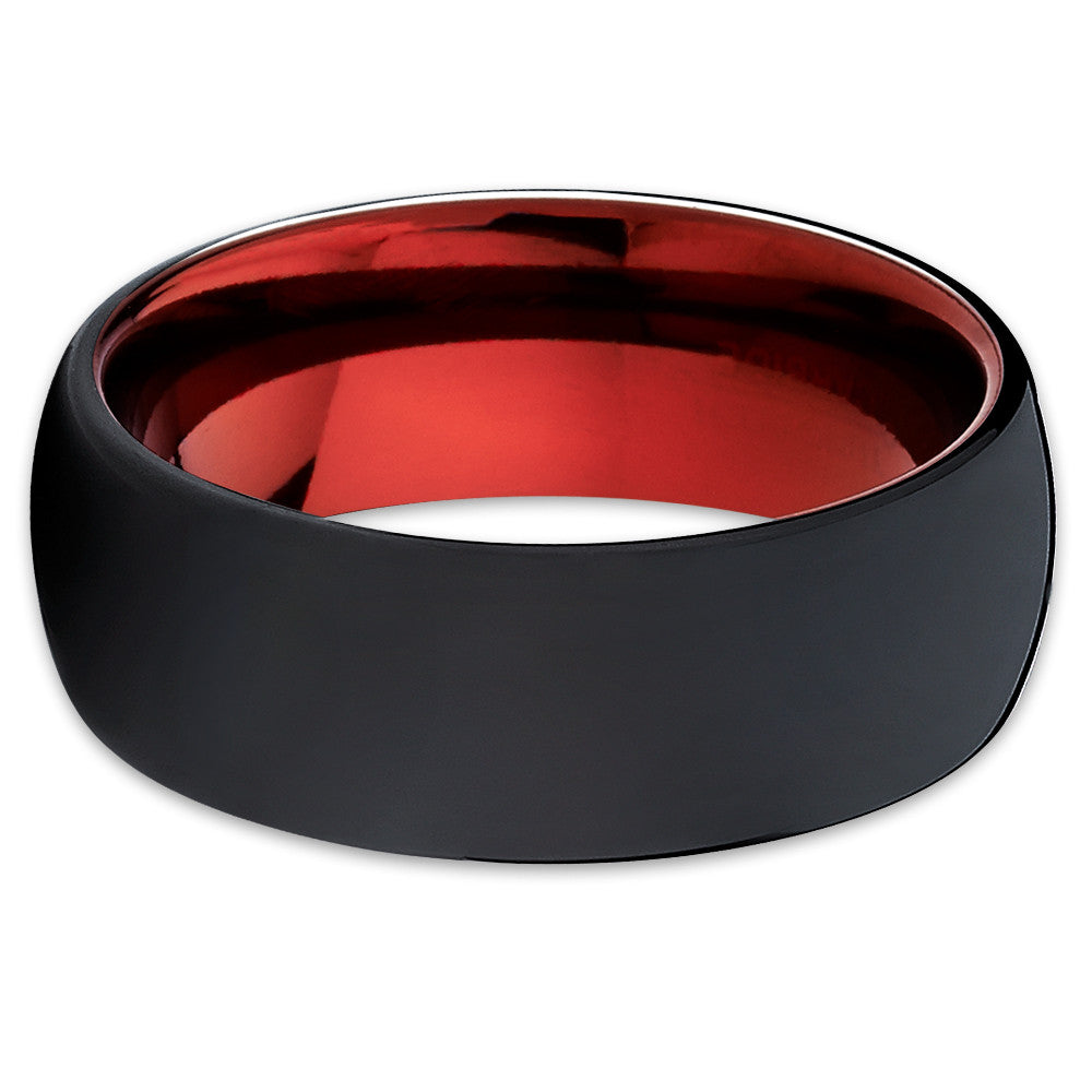 Red Tungsten Wedding Ring 8mm Wedding Ring Tungsten Carbide Ring