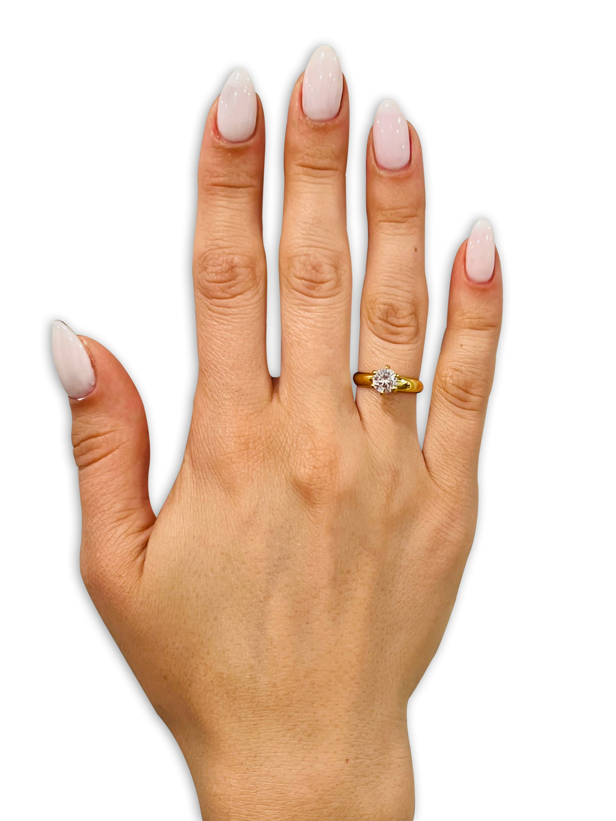Rose Gold Solitaire Wedding Ring CZ Wedding Ring Titanium Wedding Ring