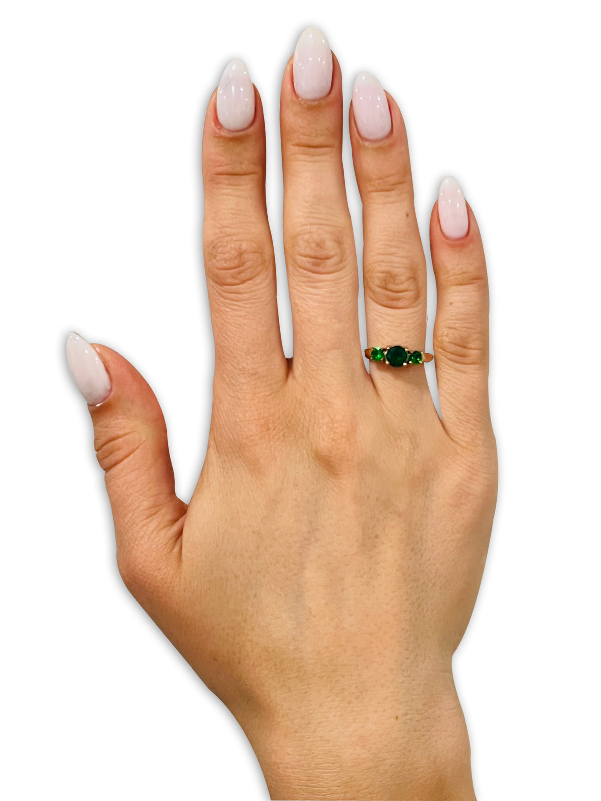 Rose Gold Solitaire Wedding Ring Emerald Wedding Ring Titanium Wedding Ring