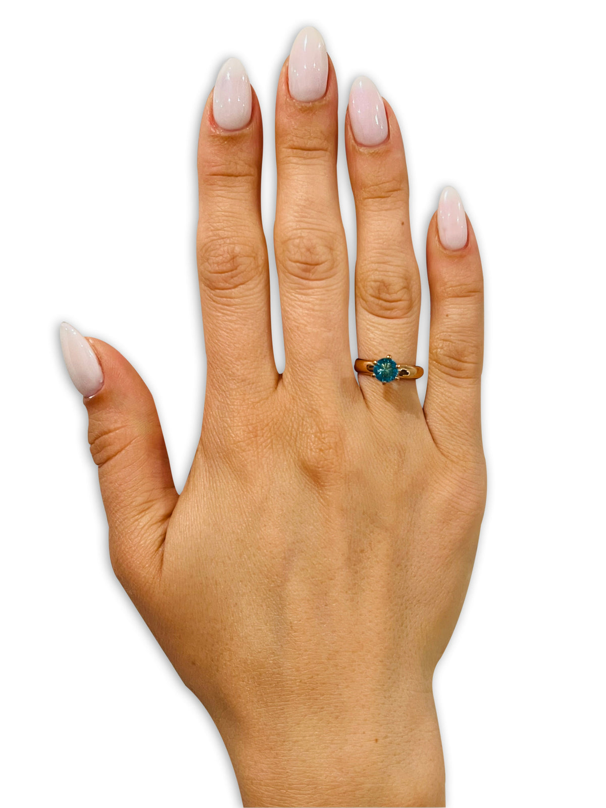 Aquamarine Wedding Ring Titanium Ring Engagement Ring Solitaire Ring CZ