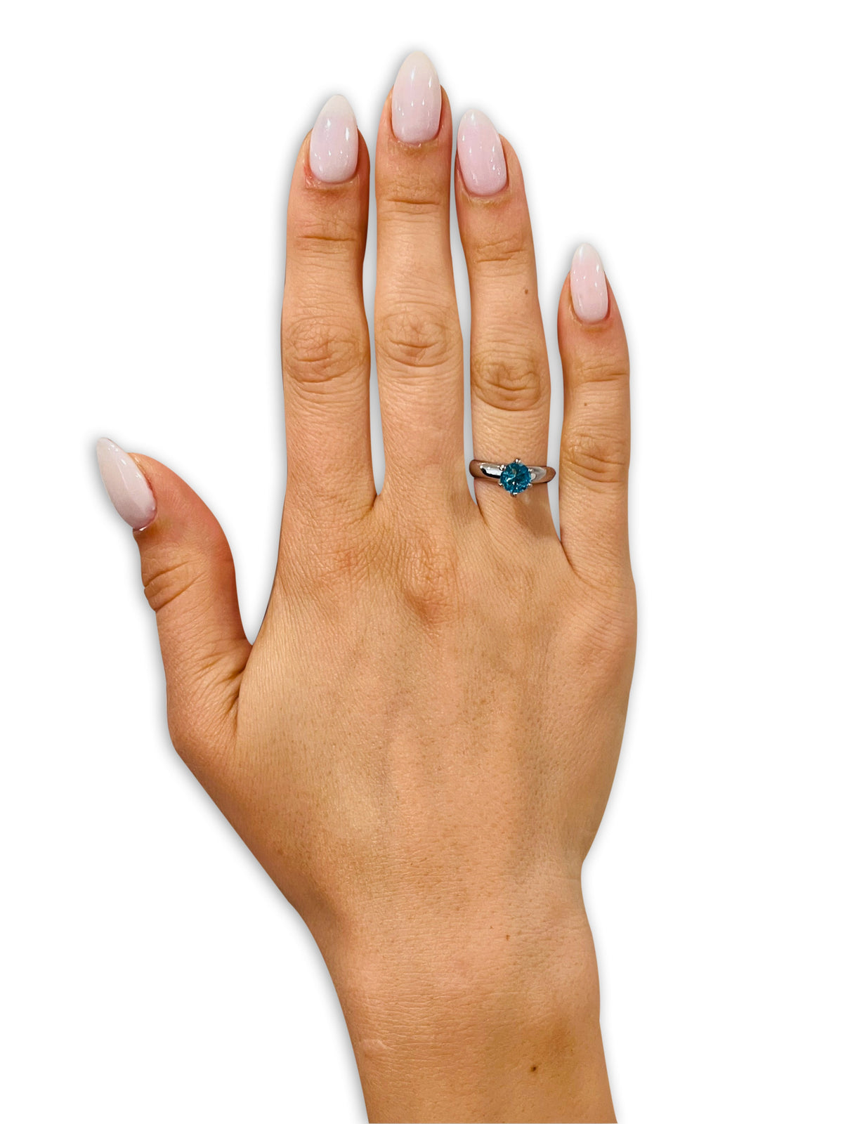 Solitaire Wedding Ring Titanium Wedding Ring Aquamarine Wedding Ring Silver
