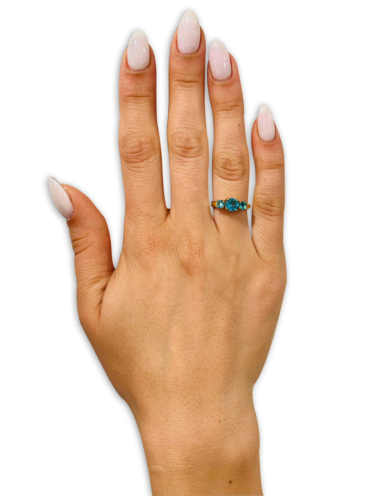 Yellow Gold Solitaire Ring Aquamarine Wedding Ring Engagement Ring
