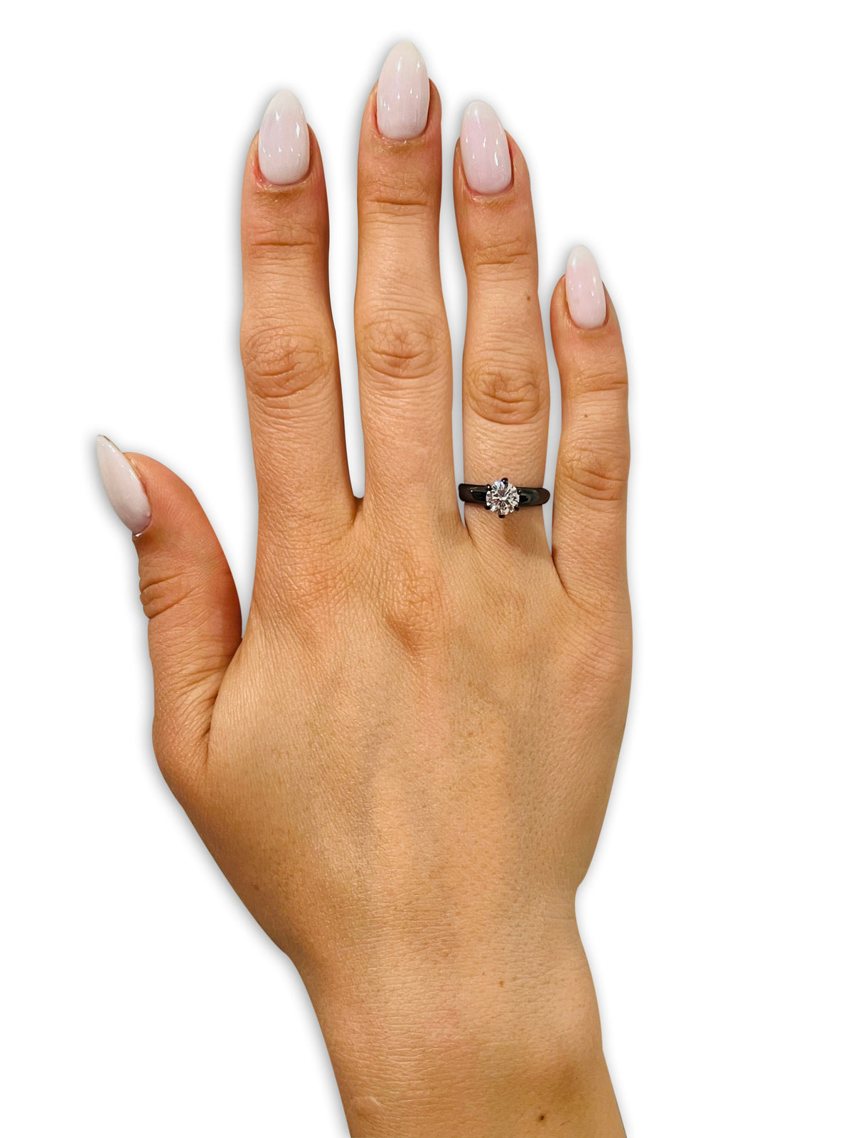 Black Solitaire Wedding Ring CZ Wedding Ring Titanium Ring Engagement Ring